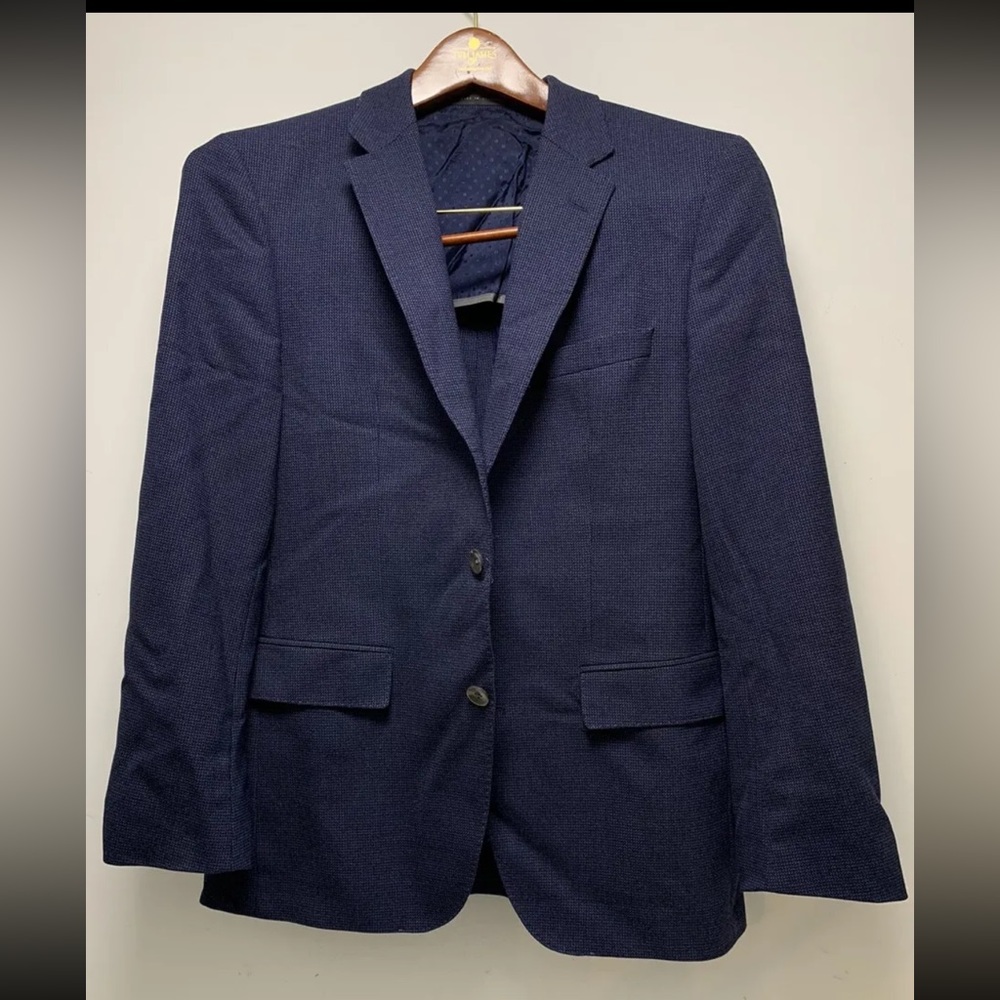 38R HUGO Boss BLAZER REDA Suit Jacket Navy Blue Jarrett ITALY FABRIC SPORT COAT